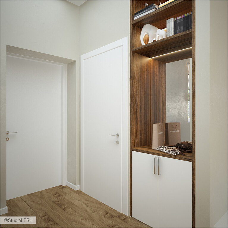 Шкаф в прихожей, оформление зеркало