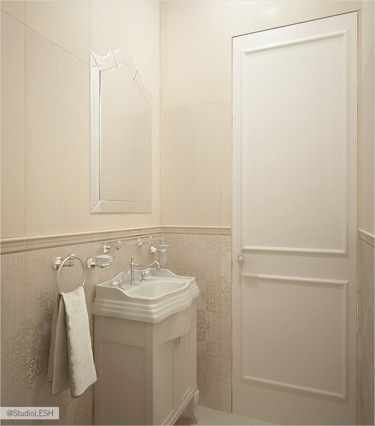 Оформление санузла в современном классическом стиле 