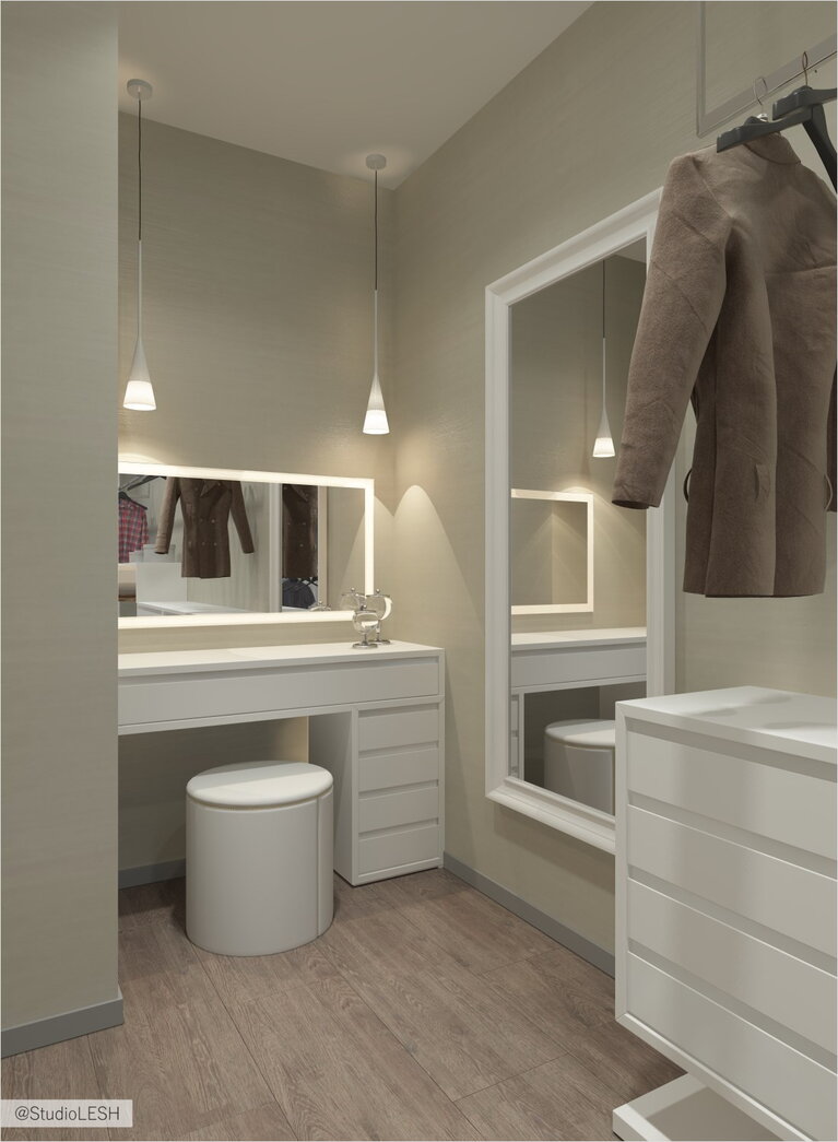 Дизайн проект будуара в гардеробе 