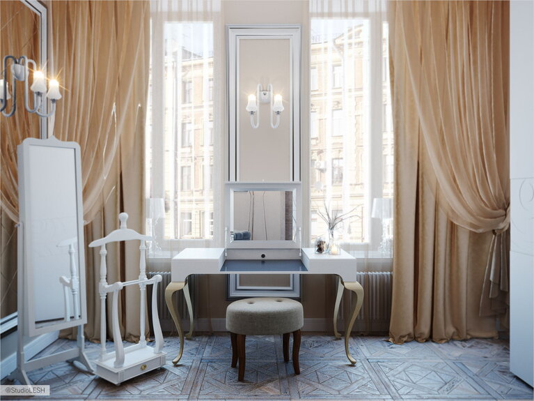 Оформление будуара в спальной комнате