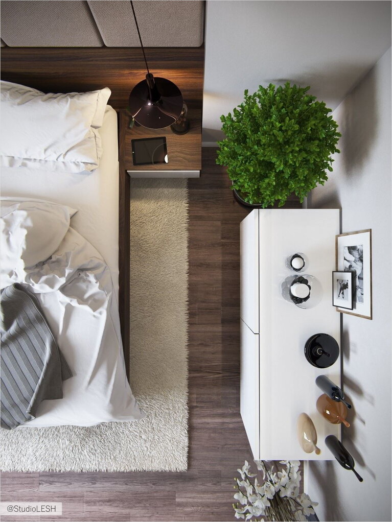 Комод в спальне, вид сверху 