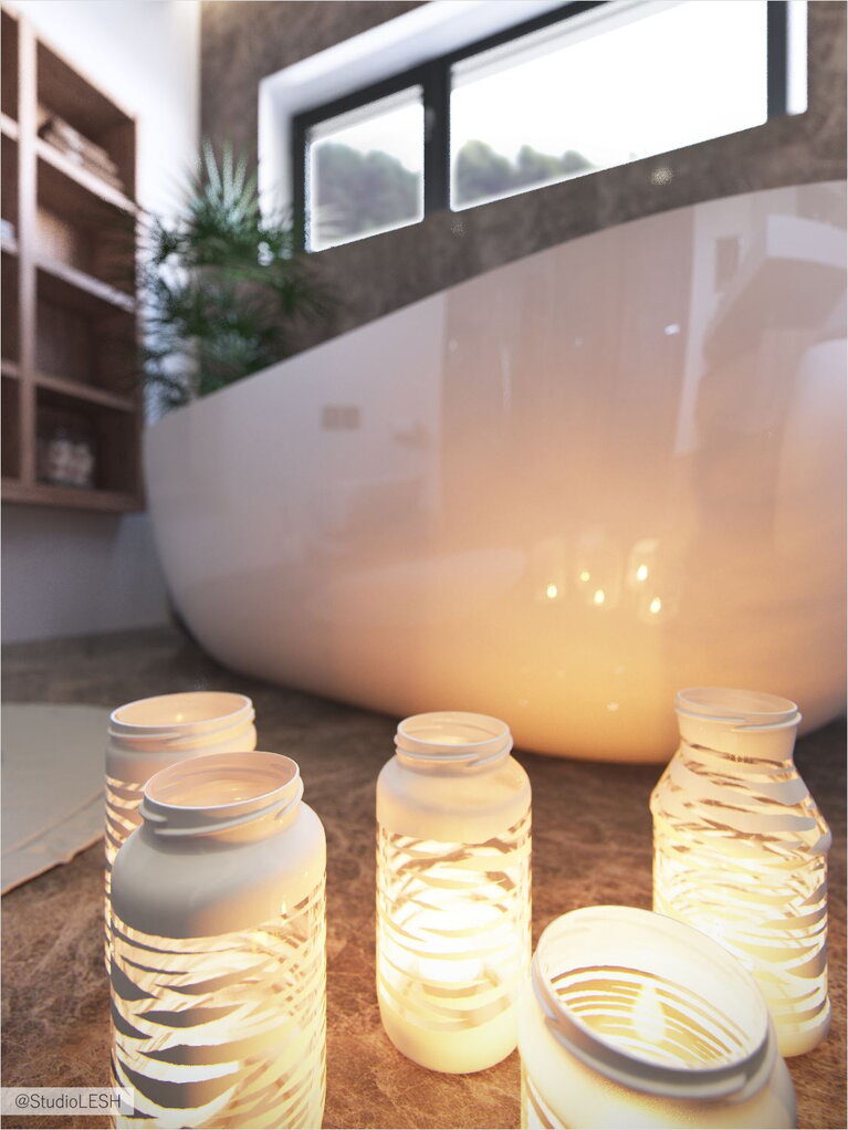 Спа зона в ванной комнате, релакс 