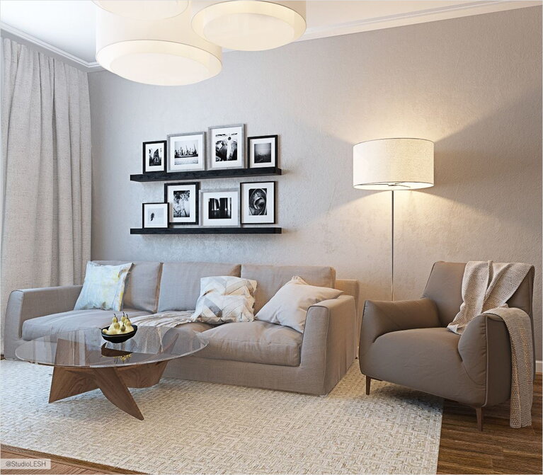 Дизайн интерьера гостиной комнаты в квартире