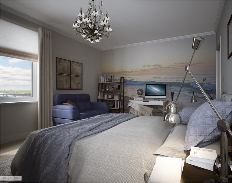 Дизайн спальни с фотообоями