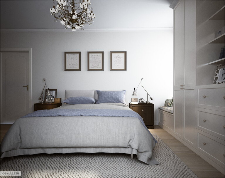 Большая кровать в спальни