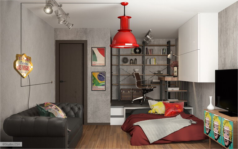 Дизайн комнаты лофт