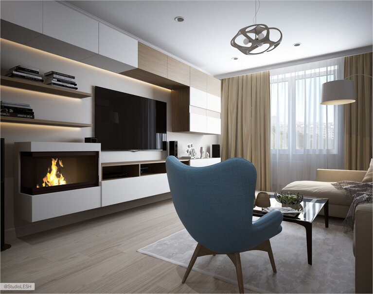 декоративный камин в гостиной