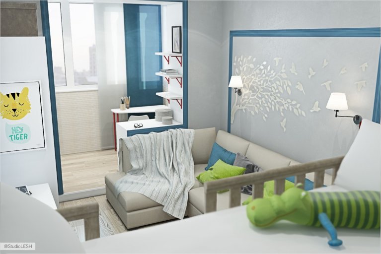 комната совмещенная с балконом