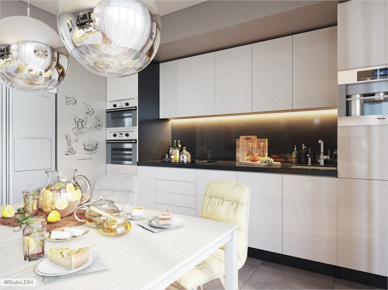 Кухонная зона в современном стиле