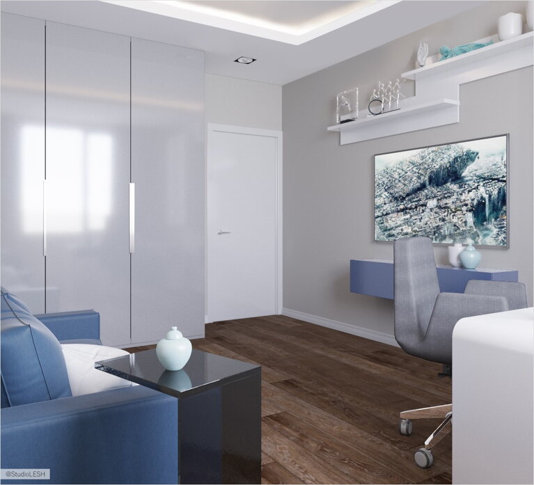 Кабинет большой телевизор