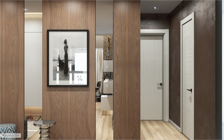 Прихожая зеркальные панели