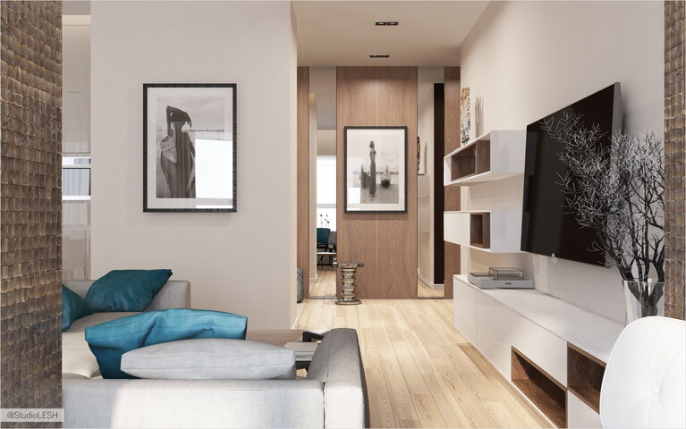 Гостиная кокосовая мозаика