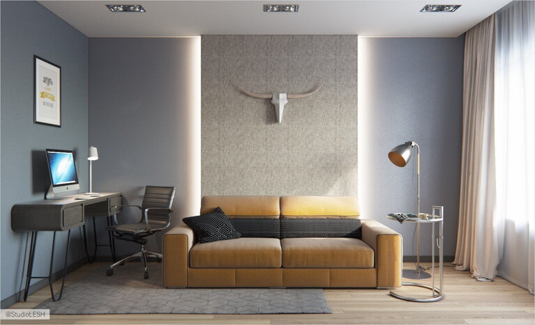 Спальня большая кровать