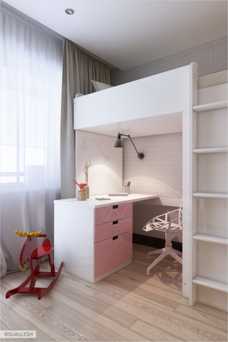 Кровать-чердак в детской