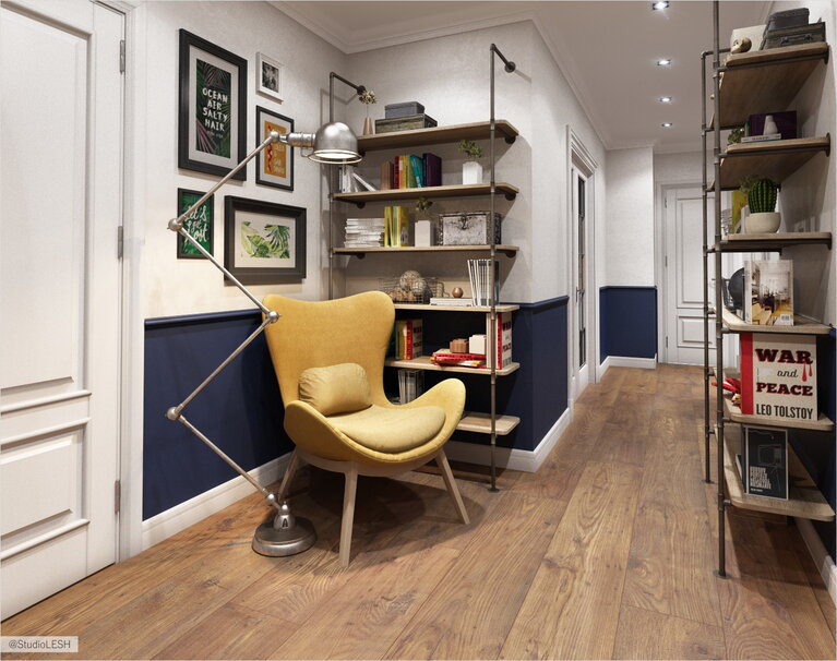 Мини библиотека в коридоре