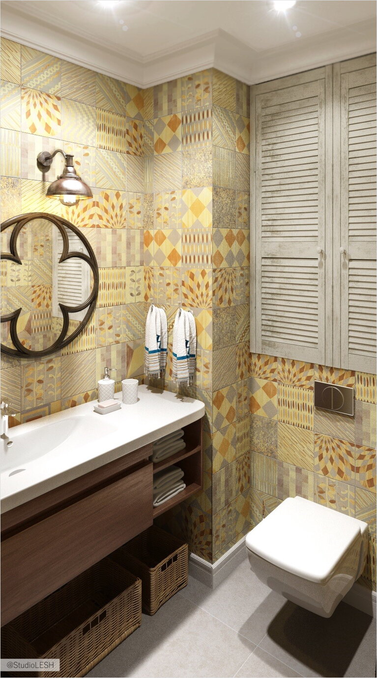 Туалет плитка с принтом