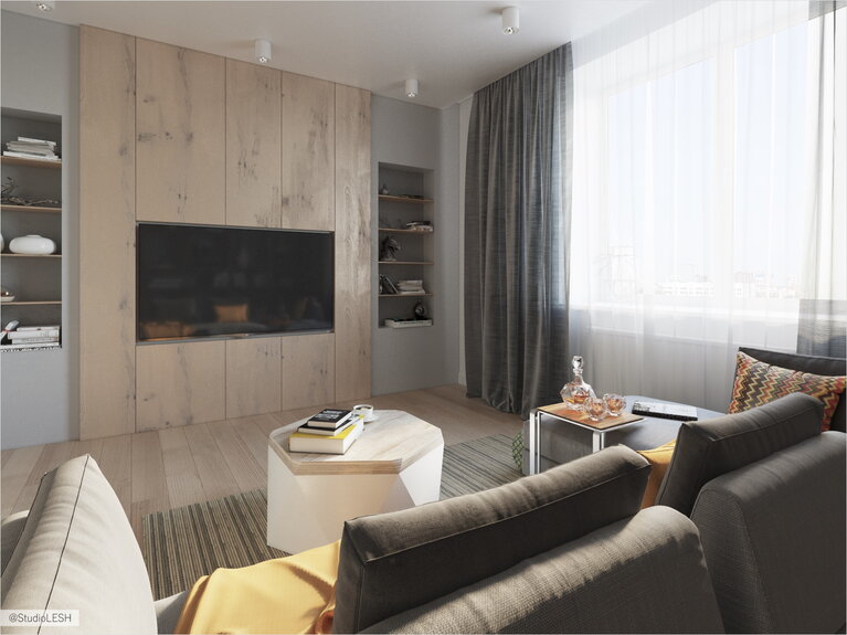 Гостиная деревянный экран