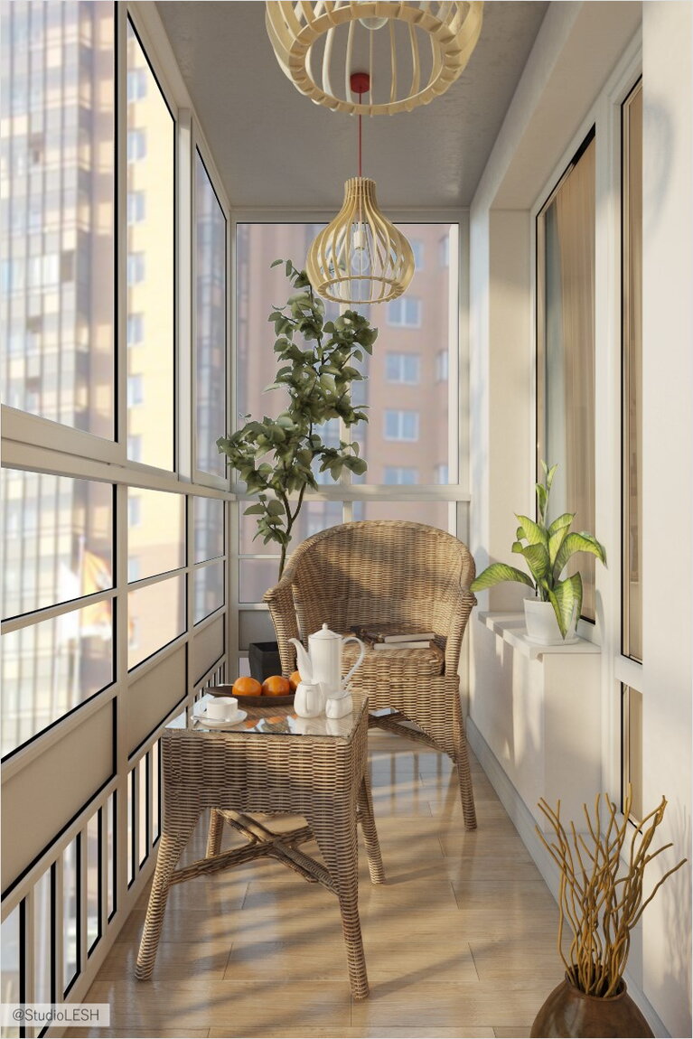 Балкон плетеные кресла