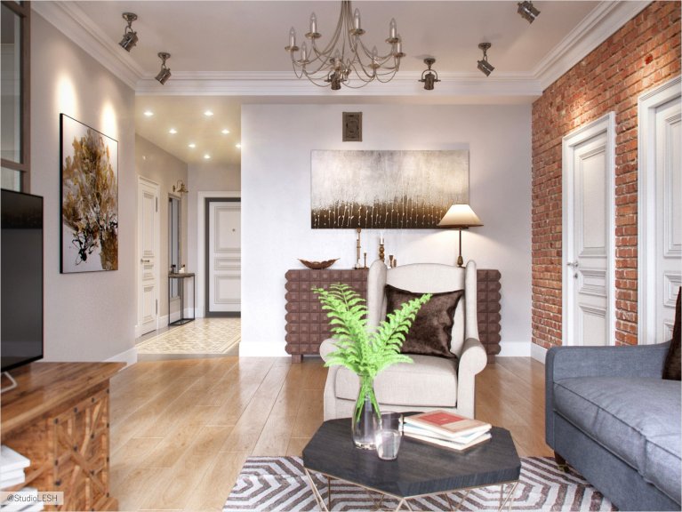 Гостиная в стиле американская классика