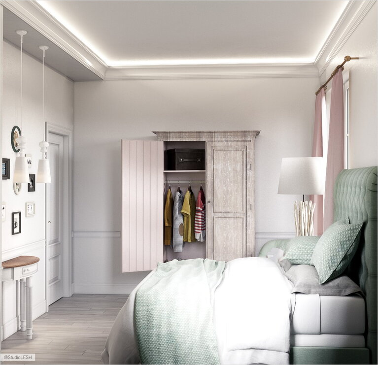 Спальня  в классическом стиле в пригороде Санкт-Петербурга