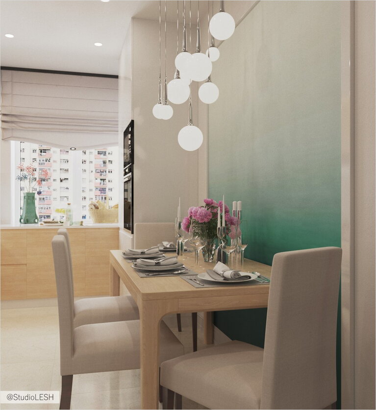 Обеденная зона кухни-столовой