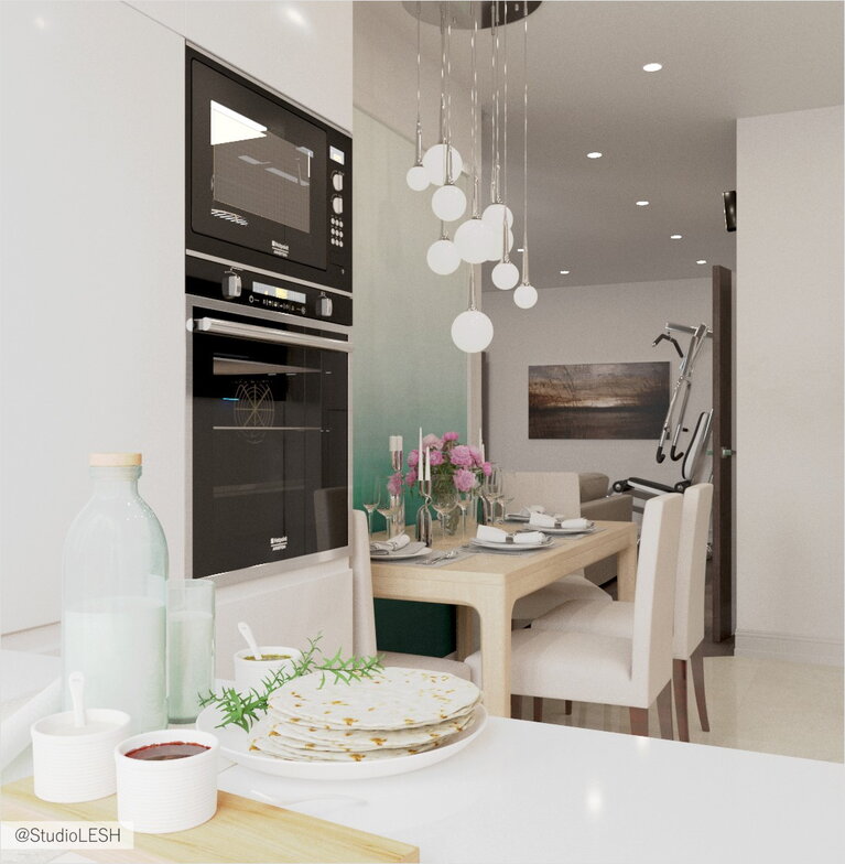 Современная кухня-столовая