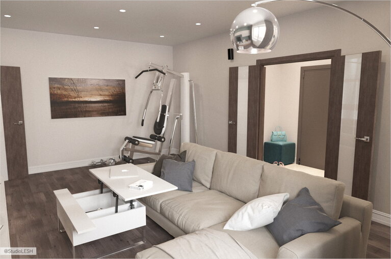 Гостиная в стиле контемпорари