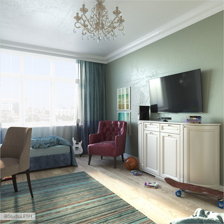 Просторная детская комната