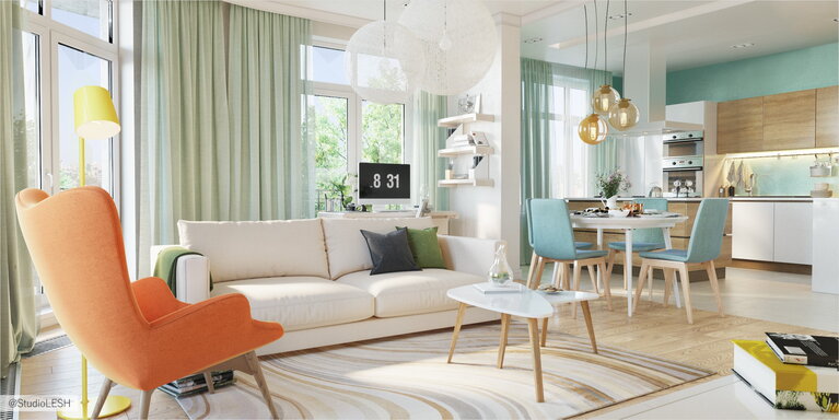 Светлая и просторная комната