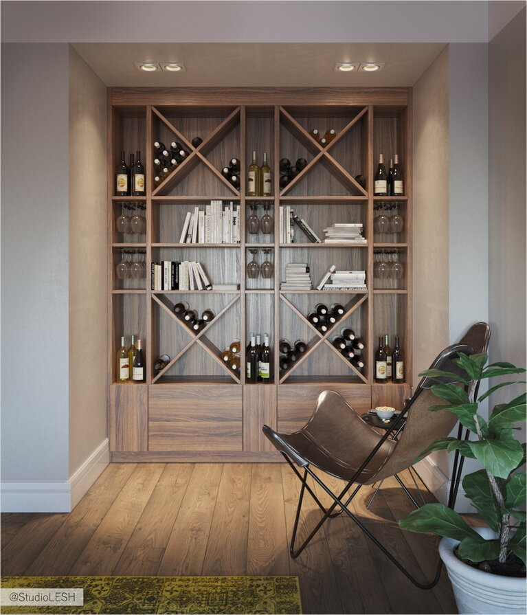 Стеллаж для книг и вина