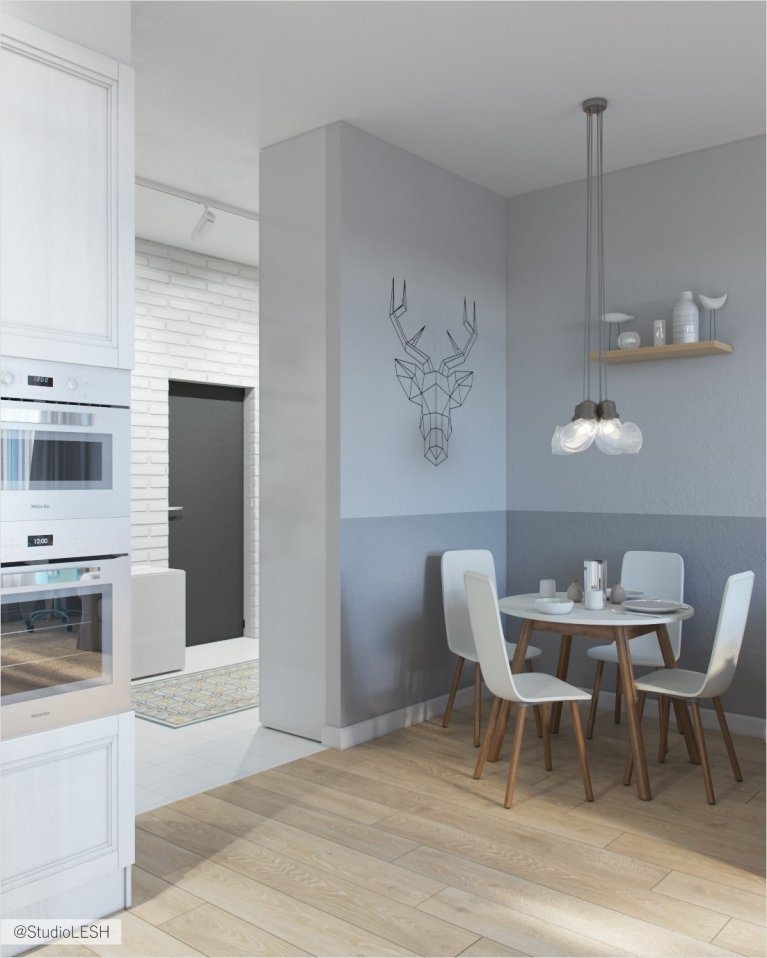 Обеденная зона в кухне-гостиной