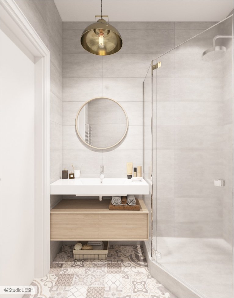 Просторная ванная с душем