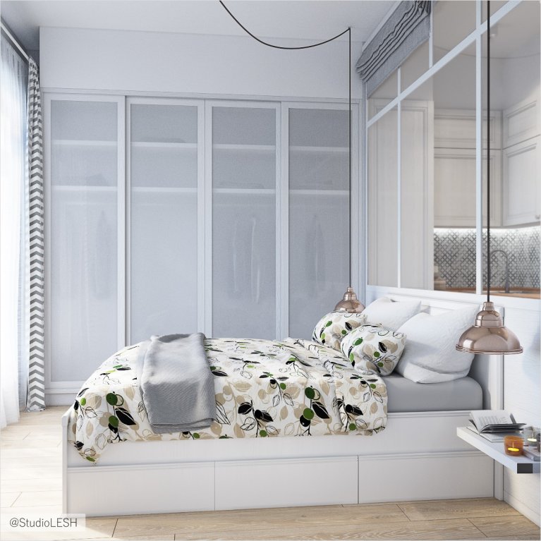 Белая спальня в современном стиле