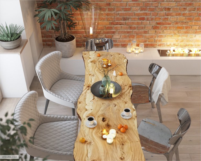 Обеденный стол из слэба