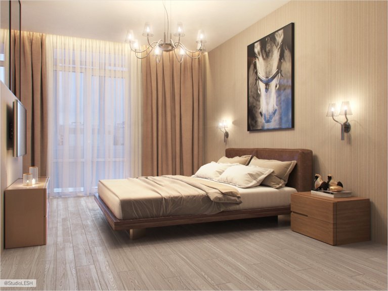 Спальня в беживых тонах