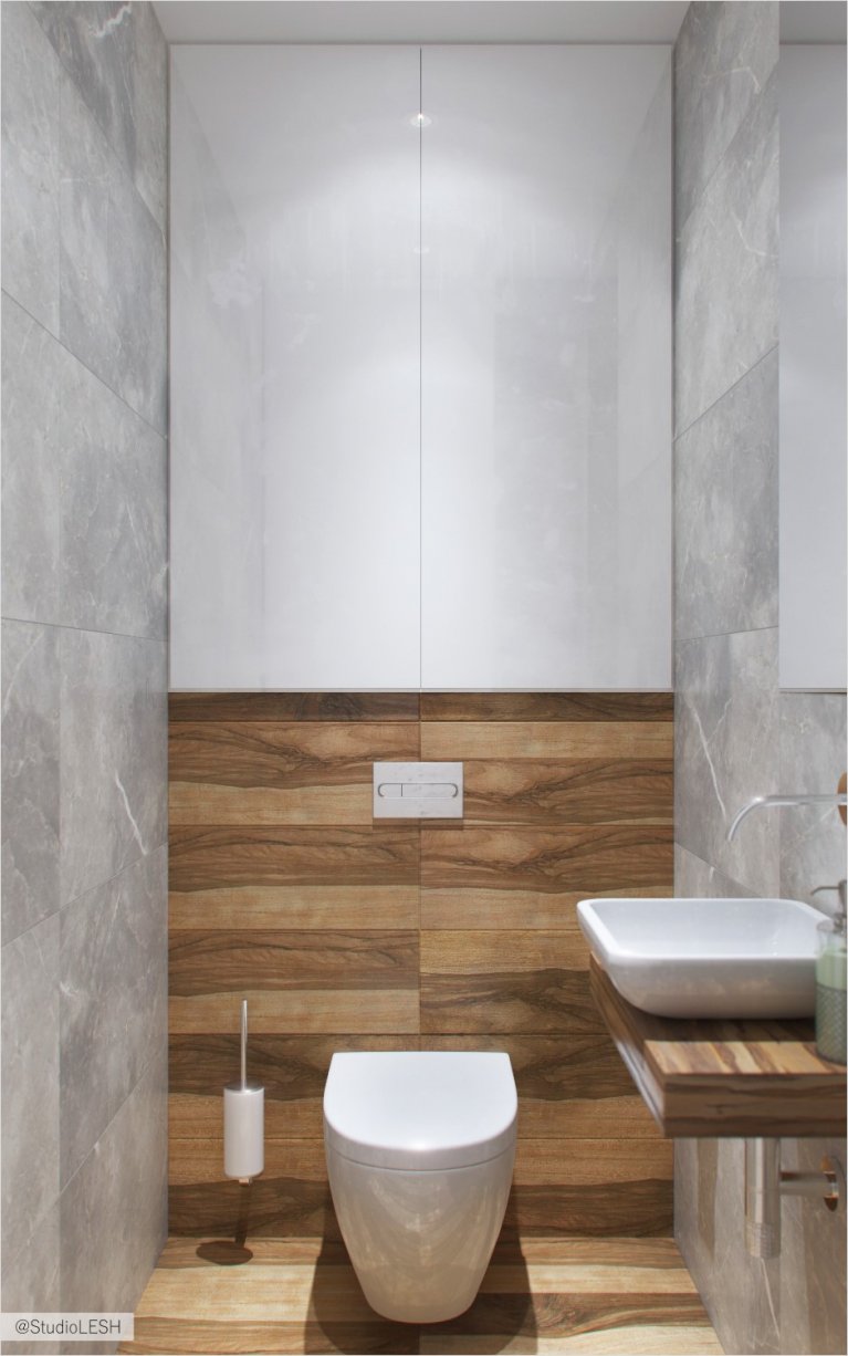 Деревянные вставки в санузле