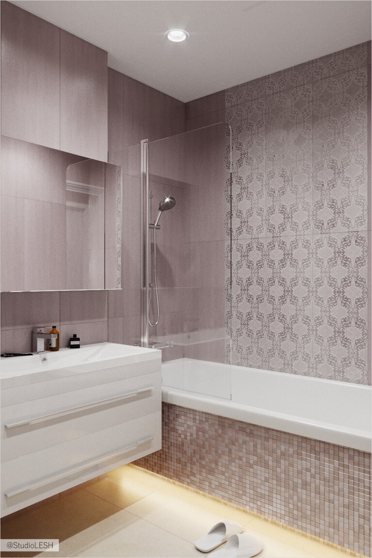 Ванная в пастельных тонах