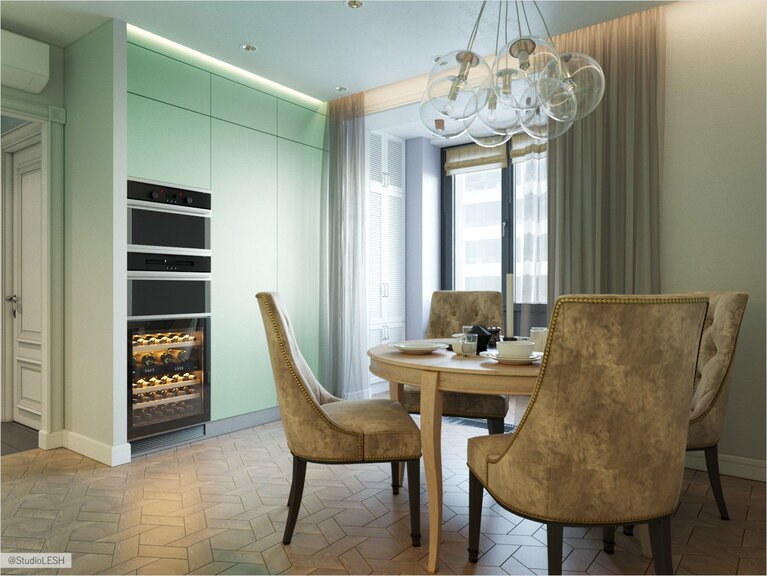 Кухня объединенная с балконом