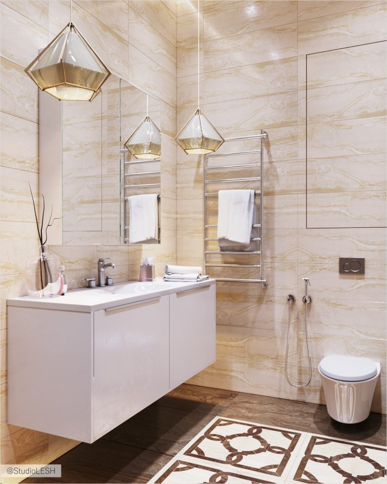 Бежевая ванная