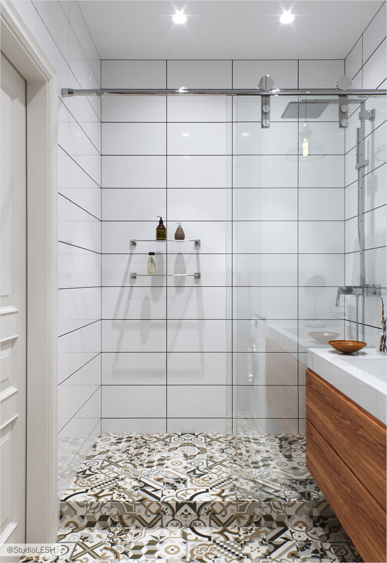 Душ в двухкомнатной квартире