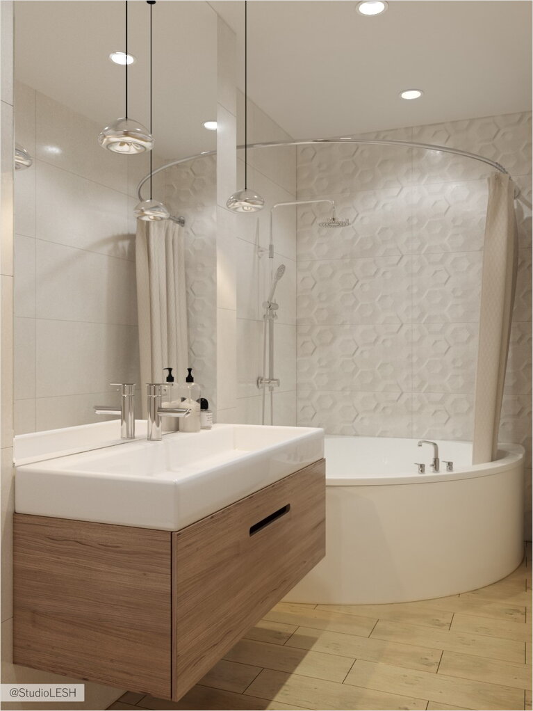 Ванна в теплых тонах