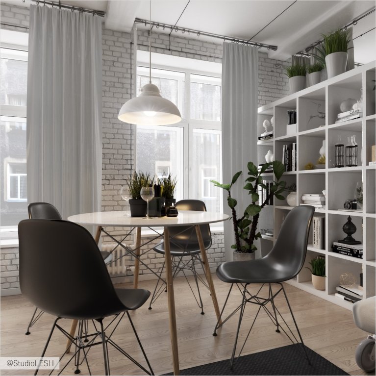 Квартира-студия в скандинавском стиле