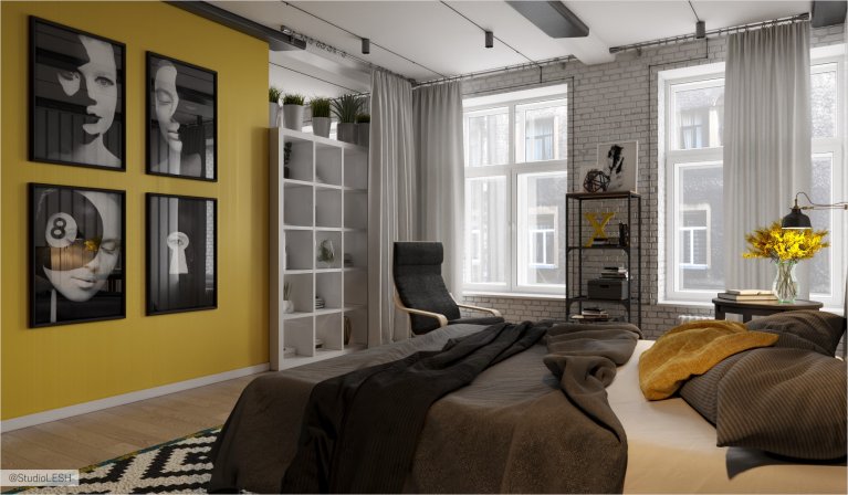 Скандинавская спальня