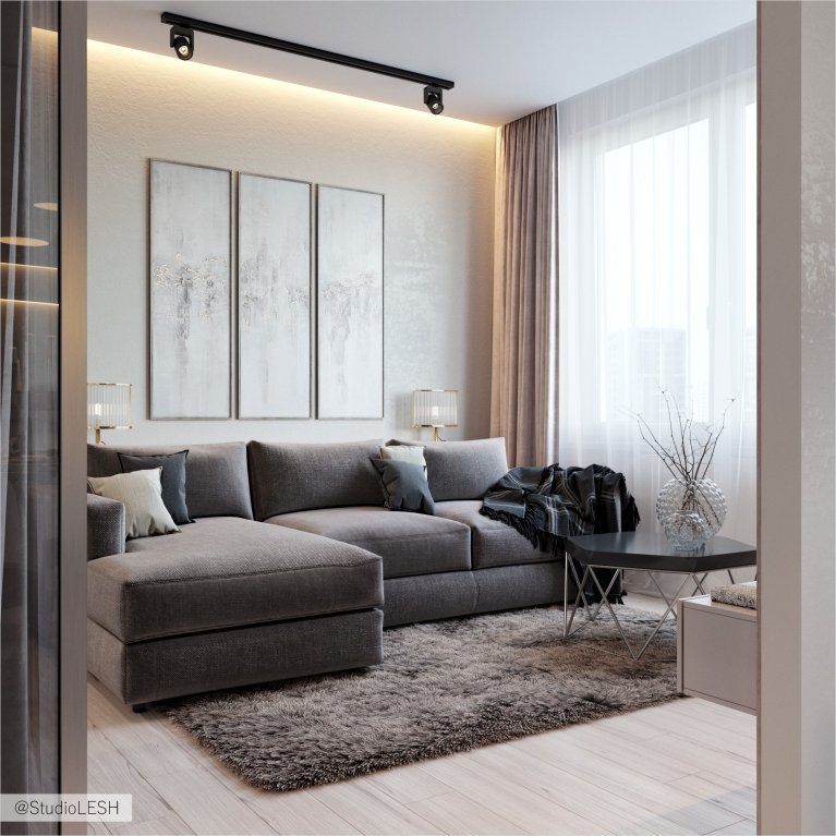 Монохромная гостиная