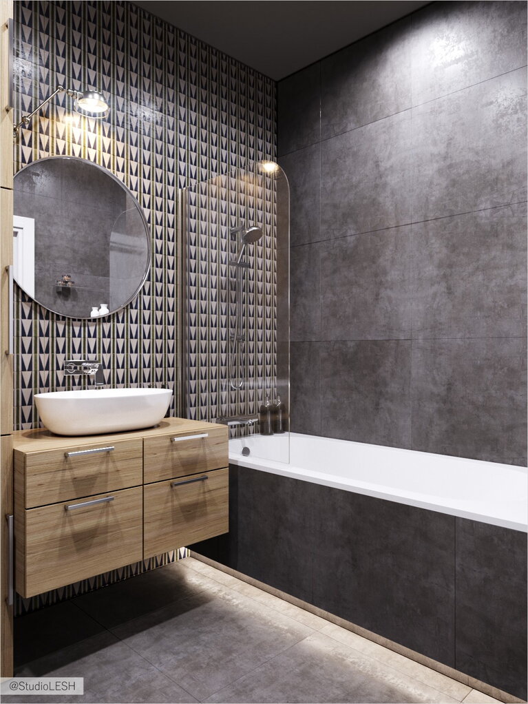 Темная ванная комната