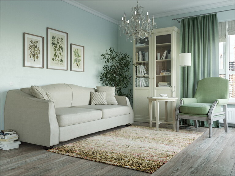 Светлый интерьер гостиной