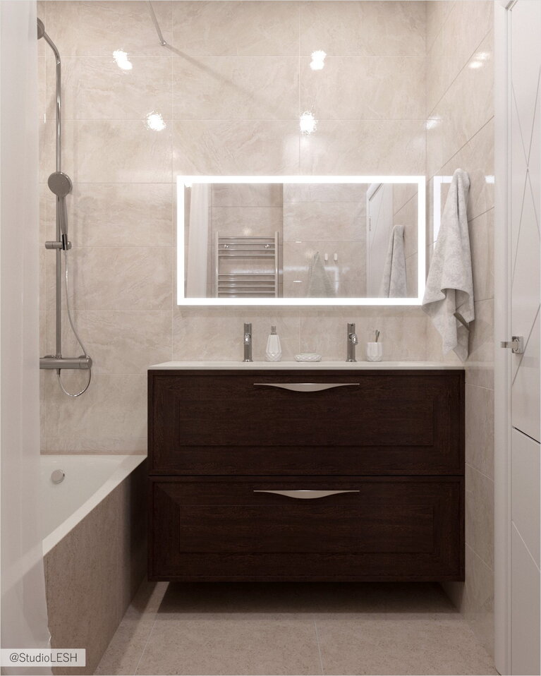 Светлая ванная комната