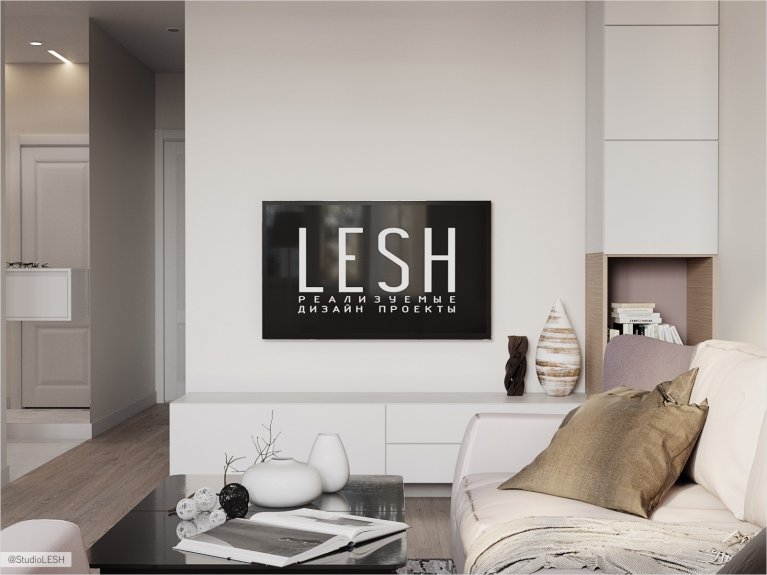 Светлый интерьер гостиной