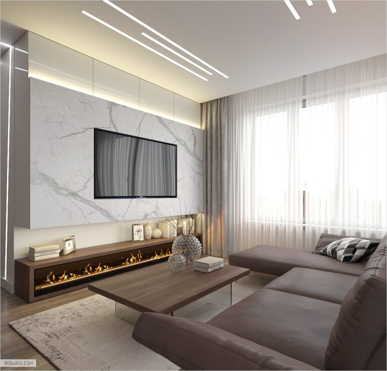 Мрамор в гостиной