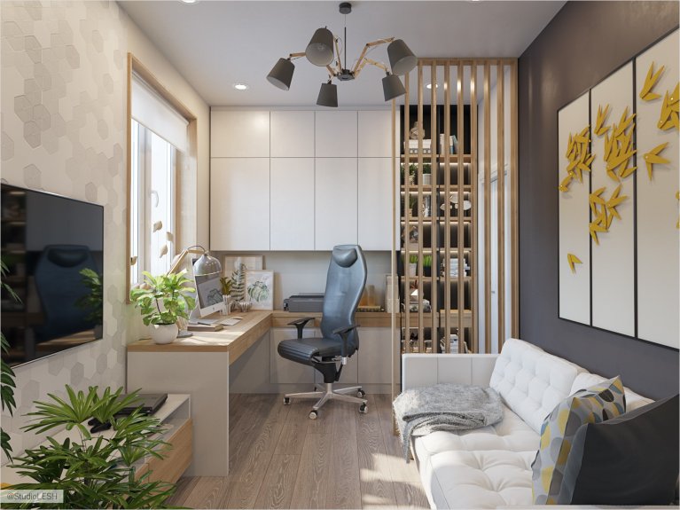 Современный кабинет в таунхаусе